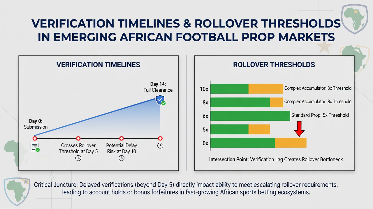 Dashboard view of African sportsbook showing verification status next to active prop bet rollover meters