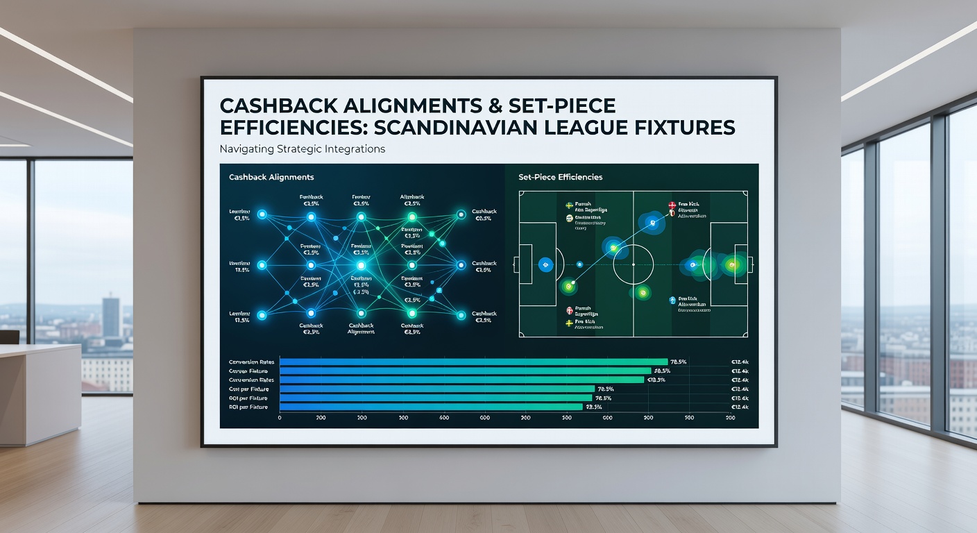 Scandinavian league match analysis showing set-piece data overlays on a football pitch