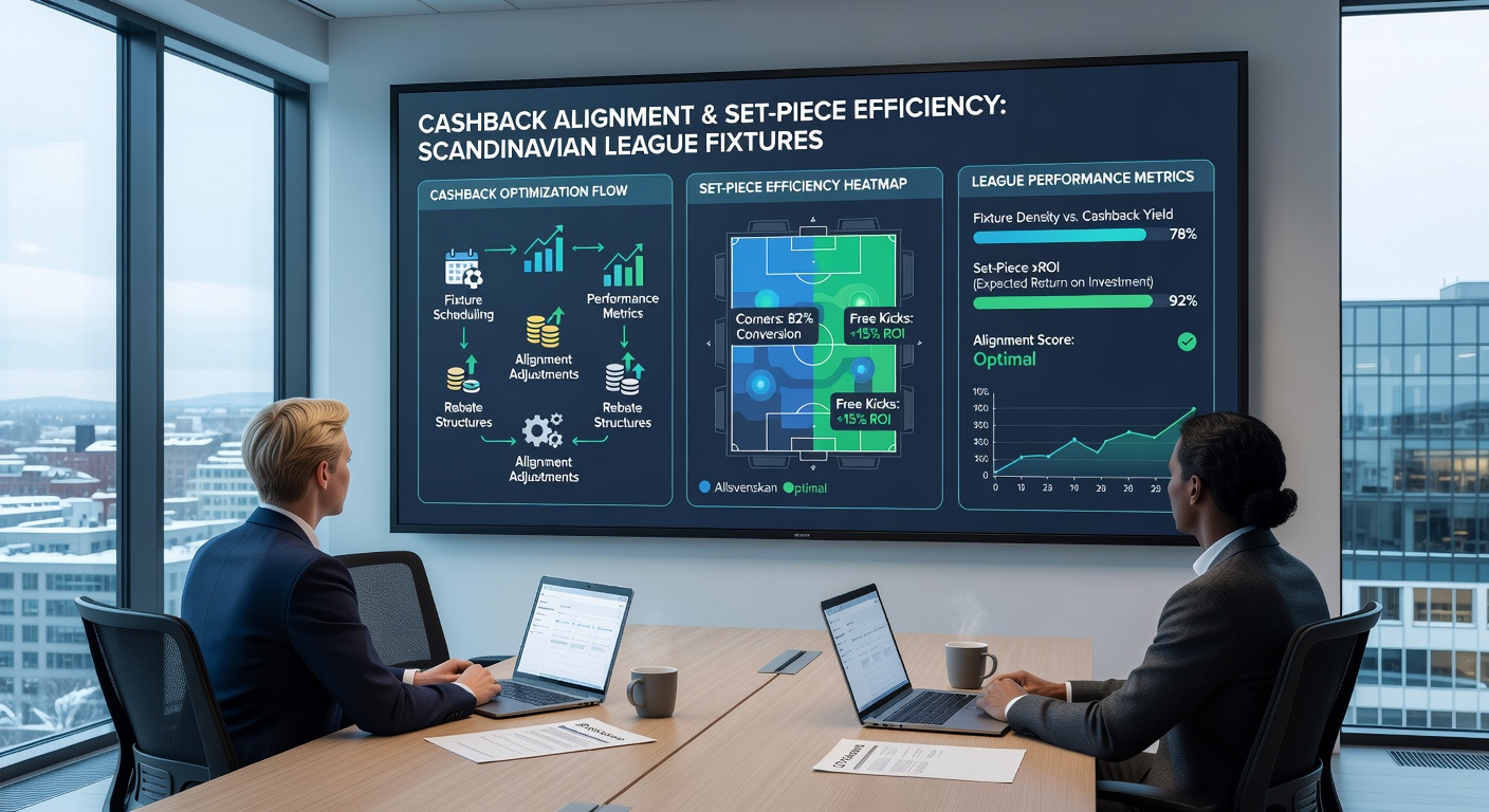 Data dashboard displaying corner statistics and cashback percentages for Scandinavian fixtures
