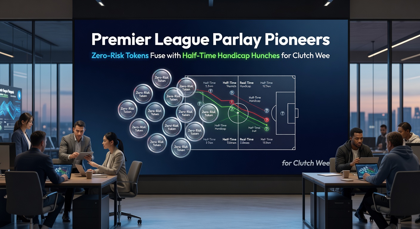 Close-up of a bet slip showing fused zero-risk parlay with half-time handicaps on Premier League matches